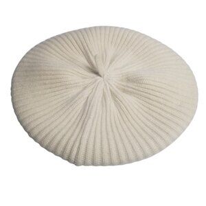 Women's Cashmere Beret Cream Hat